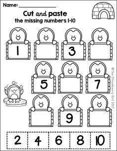 the missing numbers 1 - 10 worksheet for children to learn how to count