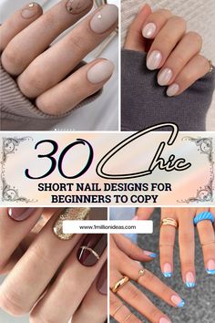 Beautiful short nail arts Professional Nails Short, Short Gel Extension Nails Ideas, Short Almond Nails Designs Simple Classy, Nail Inspo Round Short, Real Nails Manicure Ideas, Short Gel Extension Nails, Professional Nails For Work Business, Accent Nail Ideas Ring Finger, Professional Nails For Work