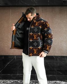 Men Louis Vuitton Outfit, Lv Outfit Men, Louis Vuitton Hoodie Men, Lv Hoodie Men, Lv Jacket Louis Vuitton Men, Men’s Louis Vuitton, Vr Accessories, Mens Fashion Coat