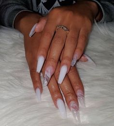 Milky Nails, Simple Acrylic Nails, Long Acrylic Nails Coffin, Coffin Nails Long, Bling Acrylic Nails, Pink Acrylic, Summer Acrylic Nails