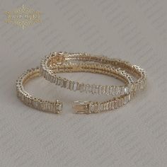 Selling As One (1) Piece Only. 14K Gold White Baguette Diamond Bangle, Baguette Diamond Bangle, Gold Baguette Diamond Bangle, 14K Solid Yellow Gold Baguette Diamond Bangle Item - 14K Solid Yellow Gold SKU - BAMJ-199 Metal - 14K Solid Yellow Gold Stone - White Baguette Diamond Openable Bangle Bracelet. All are designed and handmade by me and my team with Perfect craftsmanship and strong interest! We are continuously adding new products to our store. So keep coming back to see more great deals on Diamond Bangles Bracelet Unique, Diamond Bangles Designer Latest, Gold Bangles Design Latest, Diamond Bangles, Bangle Gold, Diamond Bangles Bracelet, Gold Bangles Design, Bangle Designs, Diamond Bangle