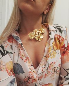 "Model : Physis - Blossom Flower Necklace choker Brass/ gold-plated Matte - Satin/brushed effect Weights approx. 70grs Handcrafted in Greece One size fits all Open at front for your convenience This item's measurements are (Approximately): Width 13.5 cm / 5 in Width of Opening 8 cm / 3 in Circumference 33 cm / 12.5 in (not included width of opening) You can complete the \"Flower Set\" with our Flower Ring (small & big flower size) and Flower Earrings (big flower size) which are different lis Gold Jewelry With Flower Decoration For Parties, Party Jewelry With Gold Flower Decoration, Elegant Gold Metal Flower Necklace, Flower Shaped Metal Necklaces For Parties, Flower Shaped Metal Necklace For Party, Gold Flower Pendant Necklace For Party, Metal Flower-shaped Necklace For Party, Gold Metal Flower Necklace For Wedding, Gold Metal Flower Necklace For Party