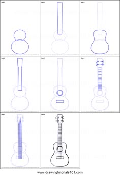 how to draw an ukulele guitar step by step drawing instructions for beginners