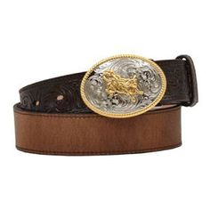 M & F D4202 Kid's Western Belt with Bull Buckle

Brown
Full-grain leather belt
Floral embossed billet and buckle ends
Distressed brown leather body
Removable gold and silver tone bullrider buckle Bull Rider, Kids Belt, Bull Riders, Western Belt, Leather Floral, Western Belts, M F, Brown Belt, Brown Floral