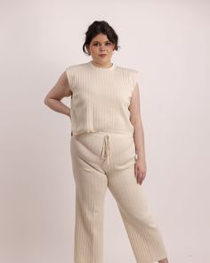 This loungewear set is perfect for achieving master style and comfort! It features a relaxed silhouette, drawstring closure, and is made from live-in material. Not only that, but it's super comfy and the fit is designed to flatter every size - thanks to being wear-tested by our in-house team! Get ready to look all-day cute with this amazing loungewear set! Ignite passion this Valentine's Day with Dia & Co's Intimate Collection. Explore a curated selection of romantic lingerie and intimate appare Relaxed Fit Drawstring Sleepwear For Loungewear, Relaxed Fit Sleepwear With Drawstring For Loungewear, Relaxed Fit Loungewear Sleepwear With Drawstring, Chic Cotton Sweatpants For Lounging, Beige Drawstring Sweatpants For Loungewear, Chic Loungewear Sets With Elastic Waistband, Beige Athleisure Tops For Loungewear, Chic Beige Sweatpants For Loungewear, Solid Color Loungewear Sets With Elastic Waistband