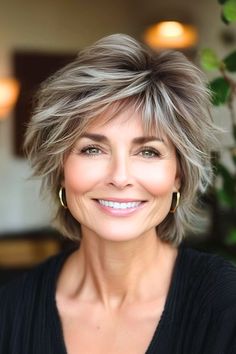 Save this pin for the best shag hairstyles for women over 60. Feeling bold? This choppy shag is a standout choice. It's especially flattering for anyone who wants to boost volume, as the shorter layers at the crown give the cut a natural lift. How To Style Choppy Layers, Short Layered Shag, Shorter Layered Haircuts, Shag Layered Hairstyles, Shag Hairstyle, Layered Shag, Shaggy Hairstyles, Layered Haircuts For Women, Shampoo For Gray Hair