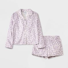 They'll love the cool comfort this 2-Piece Long-Sleeve Coat Pajama Set from art class™ brings to their bedtime routine. This set includes a sleep shirt and shorts, both crafted from recycled polyester knitted fabric for comfortable wear. The long-sleeve button-down shirt features a classic notched collar with a chest patch pocket, while the shorts have a full elastic waistband for a snug fit. Mix and match the set with other PJ separates for a variety of looks. art class™: One-of-a-kind looks fo Long Sleeve Coat, Cozy Pajamas, Shirt And Shorts, Bedtime Routine, Long Sleeves Coats, Fabric Tape, Kids Outfits Girls, Sleep Shirt, Notched Collar