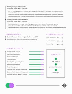 Simple Training Manager Resume Template Visme Training Manager, Manager Resume, Resume Design, Resume Template, Resume Templates, Train