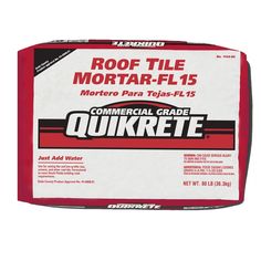 QUIKRETE Roof Tile Mortar is a pre blended mortar designed to be a primary or secondary attachment system for roof tiles. QUIKRETE Roof Tile 80 Pound(s) Mortar mix in Gray | 114080 Concrete Cement, Building Code, Roof Tiles, Image House, Cement, Roof, Light Grey, Tile, Shower