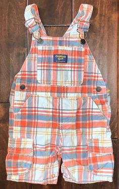 Osh Koh B'Gosh  Baby Toddler 18 Month  Overalls Shorts  Plaid  Vestbak  Condition as shown.  Any question, please ask! We strive for perfection and customer satisfaction. We have been a family owned business since 1999 right here on eBay. We are a non smoking home. Please message within 24 hours of delivery if there are any issues. Toddler Osh Kosh Red Overalls, Overalls Shorts, Overall Shorts, A Family, Baby Toddler, Overalls, Rompers, Plaid, Womens Shorts