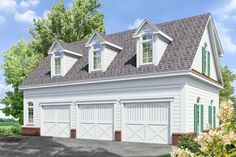 this is an artist's rendering of the garage plans for two car garages