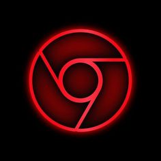 a red circle with the letter g in it's center on a black background