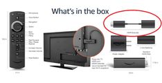 the diagram shows what's in the box and how to use it for remote controls