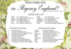 a sign that says who were you in regence england? with flowers on it