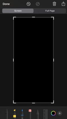 an iphone screen with the black background and various colored crayons on it's side