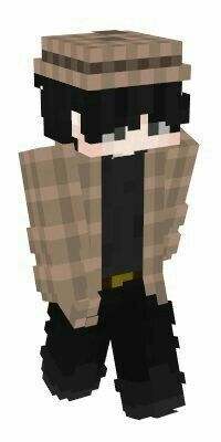 an image of a minecraft character in black and brown