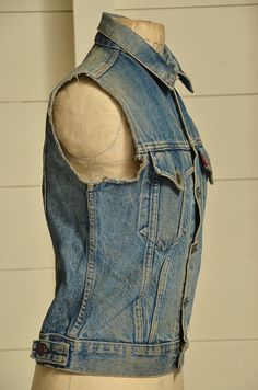 Fitted Grunge Denim Vest, Fitted Denim Vest Grunge Style, Fitted Cotton Grunge Vest, Grunge Fitted Distressed Denim Jacket, Fitted Grunge Distressed Denim Jacket, Distressed Fitted Grunge Denim Jacket, Fitted Ripped Denim Vest, Grunge Distressed Cotton Denim Vest, 90s Style Fitted Cotton Denim Vest