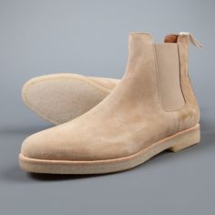 Common Projects Chelsea Boots, Beige Chelsea Boots, Boots Outfit Men, Backyard Pavilion, Mens Ankle Boots, Handmade Leather Shoes, Geodesic Dome, Chelsea Boots Men, Common Projects