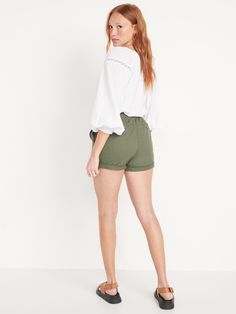 OGC shorts are the original chinos style you love revamped for now.  Slouchy, versatile, easy (hello, elasticized waist), they're dressier than sweats, relaxier than dress pants Elasticized high-rise waistband, with button closure and built-in belt l Versatile Cotton Shorts For Day Out, Versatile High Waist Cotton Shorts, Casual Relaxed Fit Paperbag Waist Bottoms, Relaxed Fit Cotton Shorts With Paperbag Waist, Casual Rolled Hem Shorts For Spring, Cotton Paperbag Waist Relaxed Fit Shorts, Cotton Shorts With Paperbag Waist, Casual Relaxed Fit Paperbag Waist Shorts, Casual Paperbag Waist Shorts With Relaxed Fit