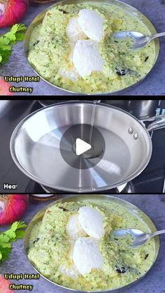 two pictures showing how to make an omelet