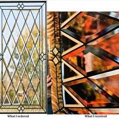 two different types of stained glass windows with the same color and pattern as well as what they look like