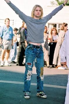 90s Retro Outfits, 90s Punk Fashion, Kurt Cobain Outfit, Kurt Cobain Style, 90s Grunge Outfits, Grunge Outfits Men, Kurt Cobain Photos, Fashion Guys