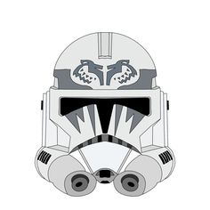 a paper model of a star wars clone trooper helmet with two eyes and one nose