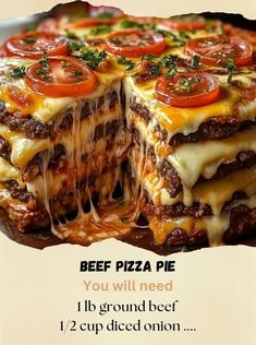 Beef Pizza Pie 🍕🥧 Ingredients: 1 lb ground beef... - Homemade Cooking | Facebook Pizza Pie Recipe, Beef Pizza, Hamburger Pizza, Breaded Shrimp, Pizza Burgers, Homemade Cooking, Hamburger Recipes, Pizza Pie, Toast Recipes