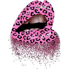 a pink leopard print lipstick with glitter on it