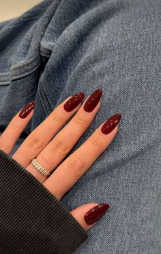 Deep Red Nails, Nails Dark, Nails Autumn, Simple Fall Nails, Autumn Nail, Elegant Nail, October Nails, Cute Nails For Fall