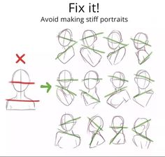 how to draw the head and shoulders in different ways