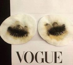 an advertisement with two pieces of fake eyelashes on top of the same piece of paper