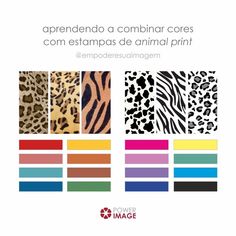 an animal print is shown in different colors