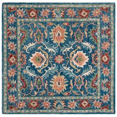 Shop more SAFAVIEH Area Rugs at Walmart. SAFAVIEH Blossom Rug Collection SAFAVIEH Blossom Lars Floral Area Rug, Blue/Green, 6' x 6' Square Country casual interiors are refreshed and revitalized in the extensive collection of brightly colored floral designs found in our Blossom Collection. The rugs that make up the Safavieh Blossom Collection are classic hooked rugs made from the finest soft wool in a wide selection of sizes, colors and design patters that bring modern flare and fashion to English chintz and block prints. Blue And Green Rugs, Green Rugs, Floral Area Rug, Country Casual, Area Rug Blue, Hooked Rugs, Floral Area Rugs, Rug Blue, Green Rug