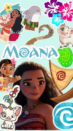 an animated girl with many stickers on her face and the words meana above her head