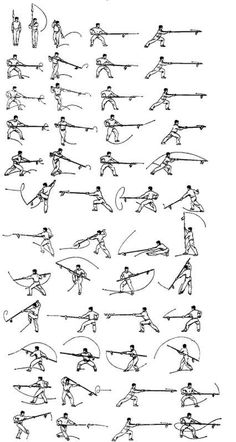 Polearm Poses Drawing, Martial Arts Styles Kung Fu, Martial Arts Techniques Kung Fu, Polearm Pose Ref, Polearm Poses, Polearm Pose, Martial Arts Reference, Hema Martial Arts