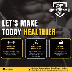 a flyer for a personal training program with the words let's make today healthier