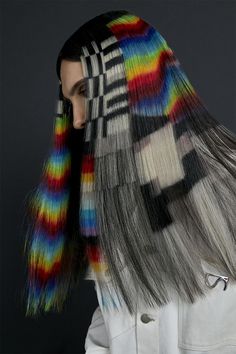 Funny Hair, Multicolored Hair, Estilo Punk, Creative Hairstyles, Hair Reference, Short Hair With Bangs, Artistic Hair, Rainbow Hair, Unique Hairstyles