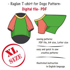 the raglan t - shirt for dogs pattern