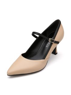 Editor's NotesAMELLIE's shoes are designed for the contemporary style.- Eye-catching strap with buckle detail- Easy slip-on design- Feminine and minimal styleMeasurements(in.)- Size: KR 225MM (US 5.5) ~ KR 250MM (US 8)- Heel Height: 2.76in.*Fits true to size.Composition & Care- Sheepskin- Lining: artificial leather- Avoid direct heat and moisture- Professional cleaning is recommendedDesigner- by AMELLIE Spring Court Shoes With Buckle Closure For Office, Spring Office Court Shoes With Buckle Closure, Modern Beige Heels With Buckle Closure, Leather Heels With Tang Buckle And Pointed Toe, Chic Heels With Tang Buckle For Work, Chic Tang Buckle Heels For Work, Chic Workwear Heels With Tang Buckle, Formal Flat Heels With Buckle Closure, Formal Court Shoes With Buckle Closure