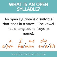 what is an open syllable?