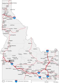 a map with several roads and major cities in the state of minnesota, including interstates