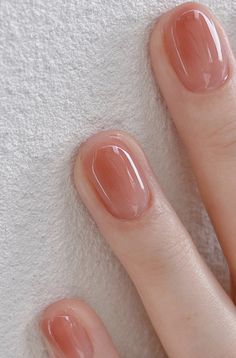 Natural Jelly Nails, Korean Nails Short Jelly, Nude Jelly Nails, Jelly Nail, Pale Pink Jelly Nails, Pink Korean Jelly Nails, Japanese Jelly Nails Short, Korean Blush Jelly Nails