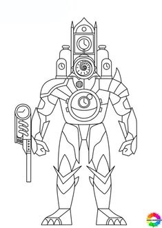 an image of a robot from the power rangers coloring page