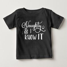 naughty and I know it Funny Christmas Baby T-shirt, Infant Unisex, Size: 12 Month, Black Merry And Bright Christmas, Adoption Day, Merry Christmas Diy, Newborn Baby Hats, It Funny, Knitted Baby Clothes, Bright Christmas, Top Baby Products, Baby T Shirts