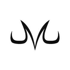 the letter m is made up of two black horns