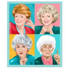 The Golden Girls Portrait Blanket, 50x60 - Pillows & Blankets - Hallmark Golden Girls Quotes, Gilmore Girls Luke, Farmhouse Blankets, Girls Portrait, Four Friends, Willow Tree Figurines, The Golden Girls, Winter Blankets, Comfort Blanket