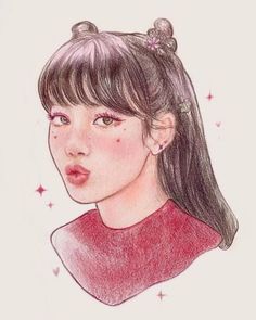 Blackpink Doodle Art, Lisa Blackpink Drawing, Black Pink Drawing, Lisa Sketch, Drawing Blackpink, Lisa Drawing, Blackpink Drawing, Kiss Kiss Fall In Love, Blackpink Art