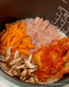 Rice Cooker Bibimbap - Nomadette Steamer Recipes Meals, One Pot Rice Cooker Meals, Korean Sides, Bibimbap Recipe, Mom Meals, Main Food, Asian Meals