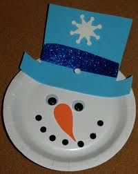 a paper plate with a snowman on it